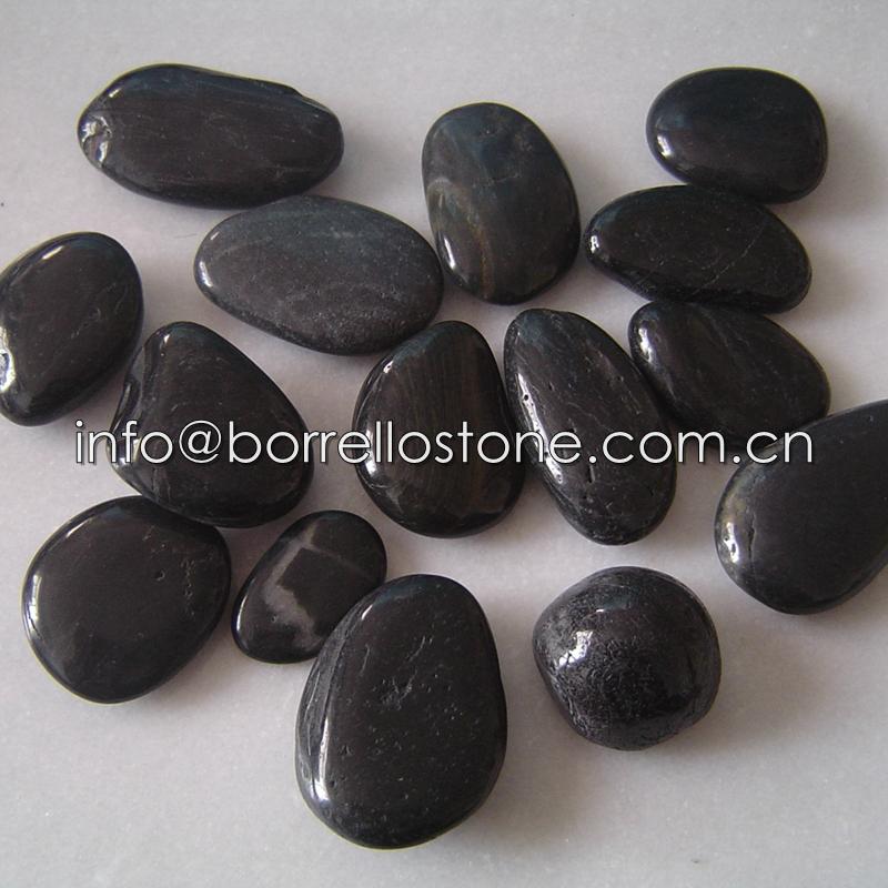 black polished pebble stone 2