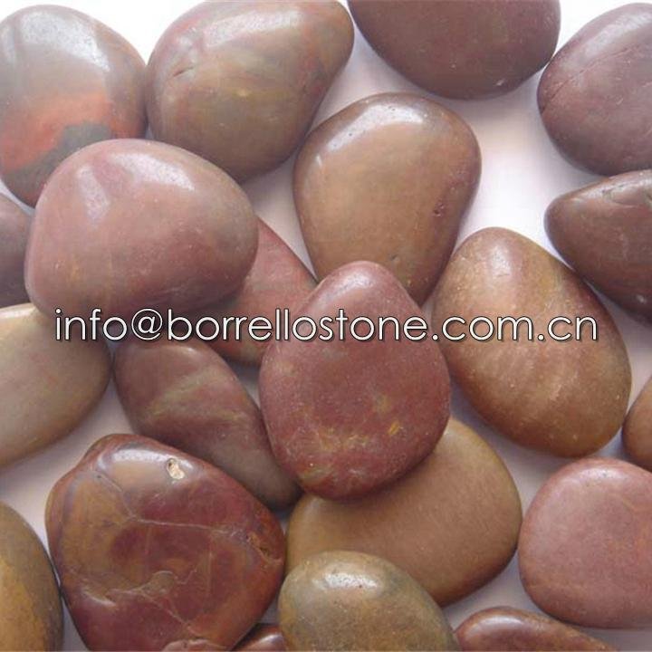 red polished pebble stone 4