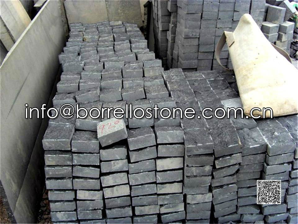 split face black granite wall stone 2