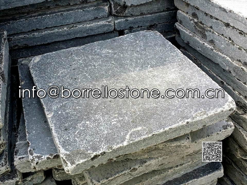 tumbled blue limestone paver