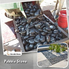 dark grey flat pebble stone