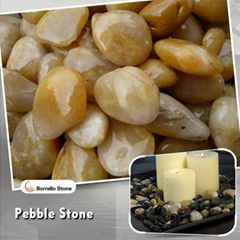 high polished yellow pebble stone