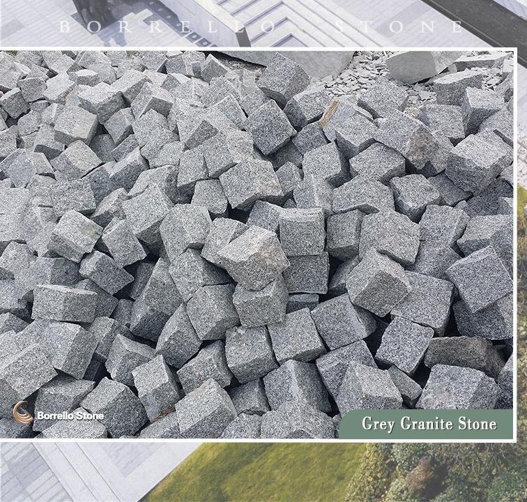 G341 grey granite cube setts
