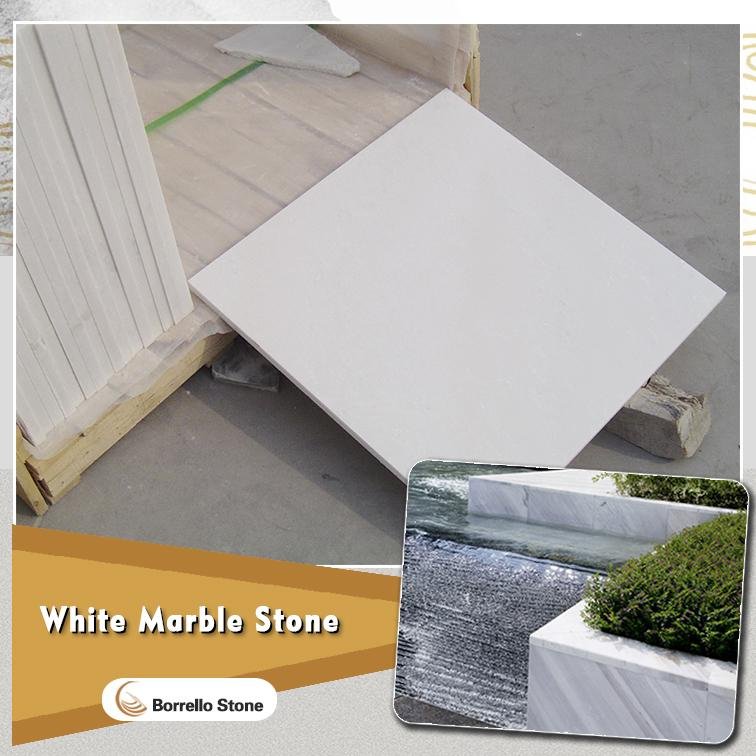 sandblasted white marble tile