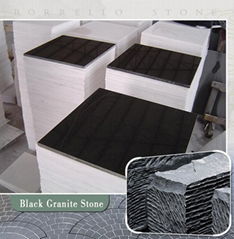 polished black granite tile