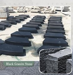 black granite block steps