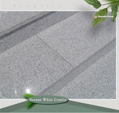 G365 sesame white granite staircase