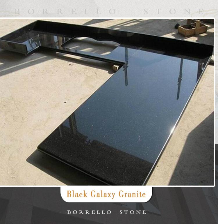 Black galaxy granite floor tile 2