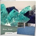 crushed blue glass block
