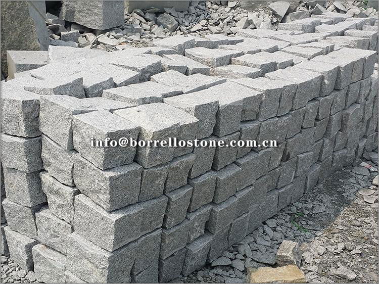 split face grey granite wall block 2