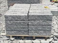 split face grey granite wall block