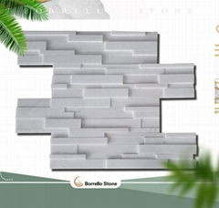 white marble stacked stone