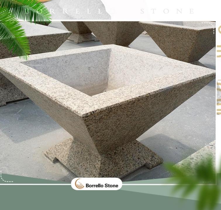 marble and granite stone planter