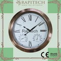 16 Inch Copper Effect Metal Clock with