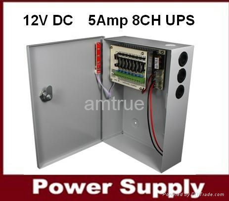  cctv ups,12VDC 5A 8ch cctv camera power supply with battery backup function