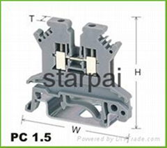 Din-rail Terminal Wire arrage:0.2-1.5mm2 Part No.PC1.5