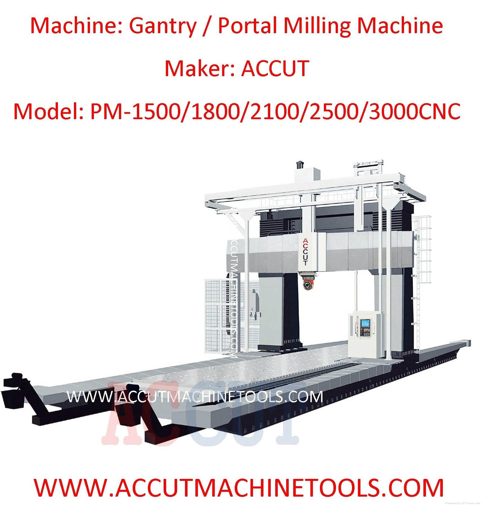 CNC grantry portal mill, moving column, fresadora