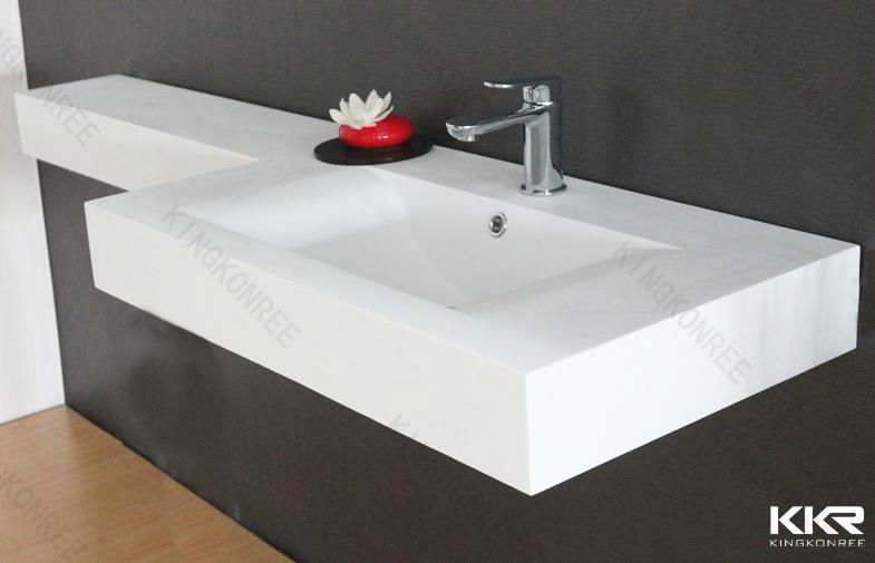 Modern cylinder solid surface freestanding basin 3