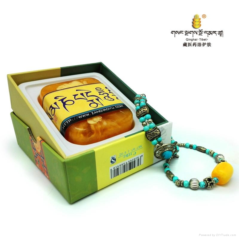 藏秘紫红盐舒缓美肌洋甘菊精华手工皂  2