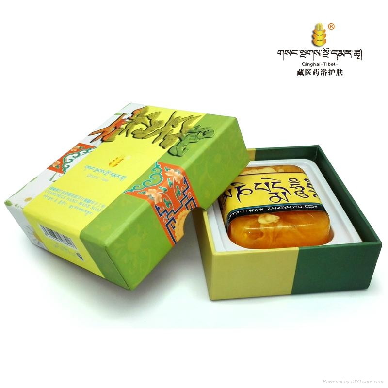 藏秘紫红盐舒缓美肌洋甘菊精华手工皂  3