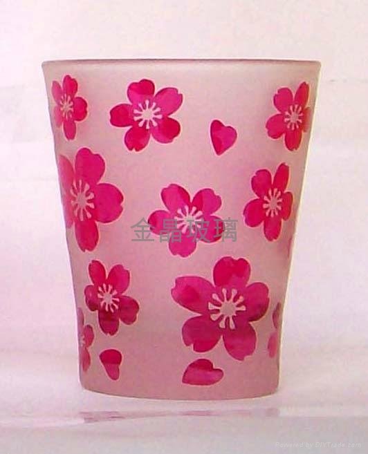High-grade color spray color embossed candle cup