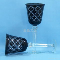 Man Blown Hand-cut Glass Goblet Red Wineglass Champagne Glass