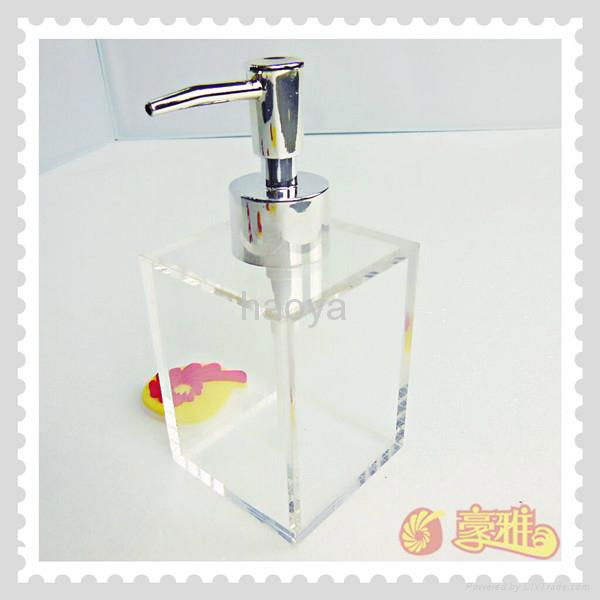 Hot Sales Customize Clear Acrylic  Soap Bottle Pmma Lotion for Bathroom 