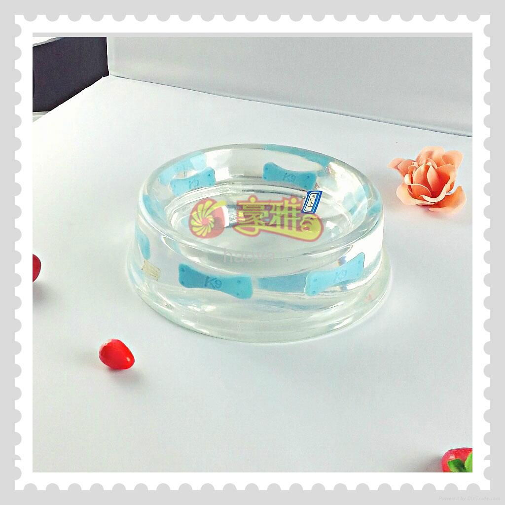  Hot Sales Clear Stylish Acrylic  Pet Bowl Resin Pet Bowl  for Dog and Cat 