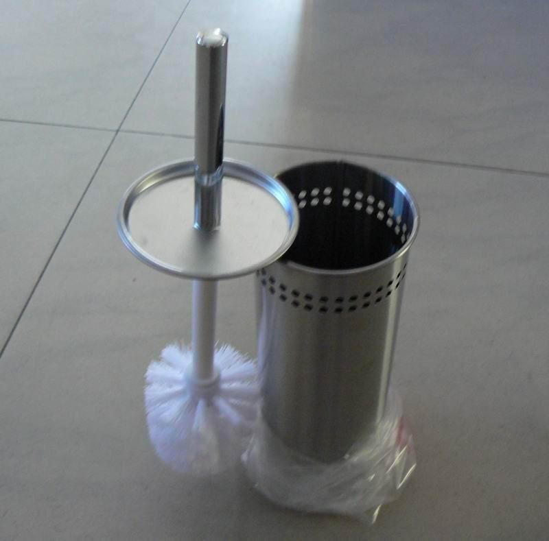 Free Standing Stainless Steel Toilet Brush Holder Set 2