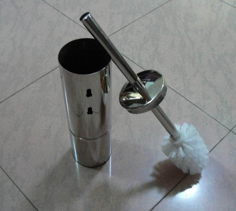 Free Standing Stainless Steel Toilet Brush Holder Set 4