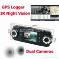 dual lens night vision car black box with gps logger and G-Sensor 1