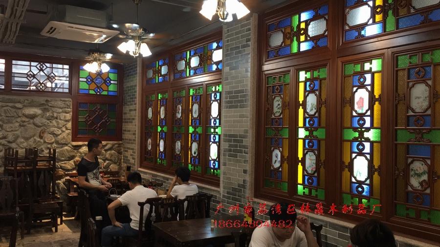 家居仿古裝飾仿古入色木製滿洲窗