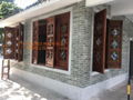 Elegant antique manchuria window into the glass with real wood production