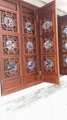 Elegant antique manchuria window into the glass with real wood production 2