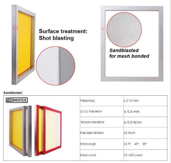 Aluminum Silk Screen Printing Screens 20 x 24 Inch Frame-230 Yellow Mesh (6  PCS)