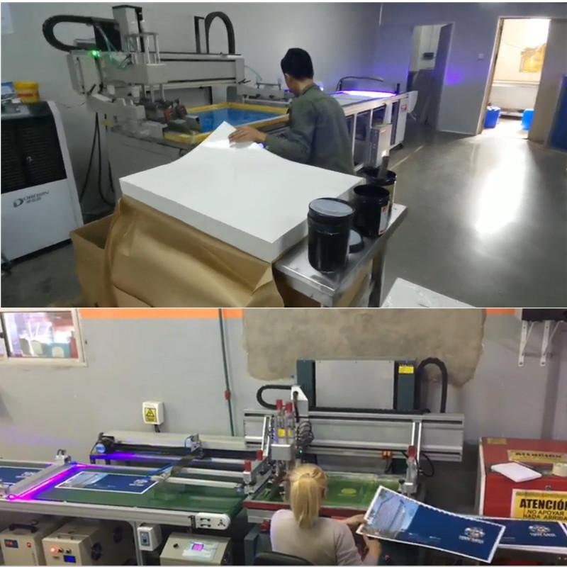 Screen printing production line customer case display