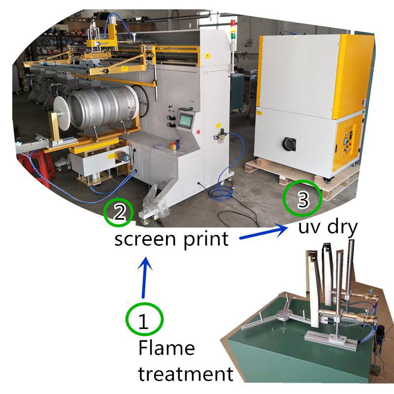 Φ400mm oil barrel big Servo High precision screen printer 4