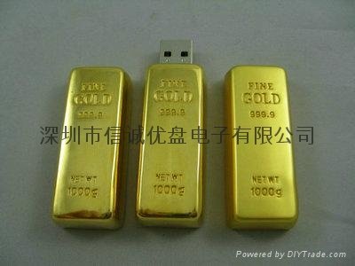 金條造型USB 金磚u盤定製 商務禮品u盤 深圳u盤工廠 2