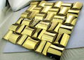 MI-46golden arch shape metallic mosaic tiles decor for wall ,backsplash,bar tabl