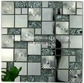 white + black crystal glass mosaic mix