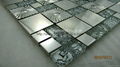 white + black crystal glass mosaic mix stainless mosaic for wall decoration  2