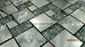 white + black crystal glass mosaic mix stainless mosaic for wall decoration  3
