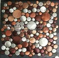 MA77 round colourful Brushed Aluminium metal Mosaic Wall or floor tile 1