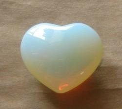 Polished gemstone opalite heart