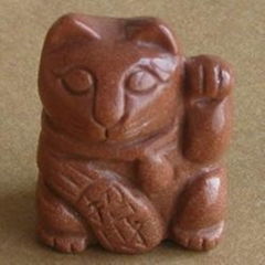 Semi precious stone cat statue