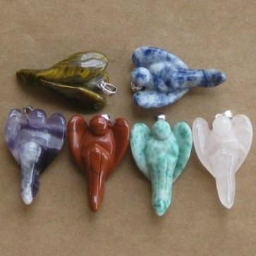 35mm pocket gemstone angel pendants