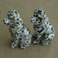 Natural dalmatian jasper dog figurines 1