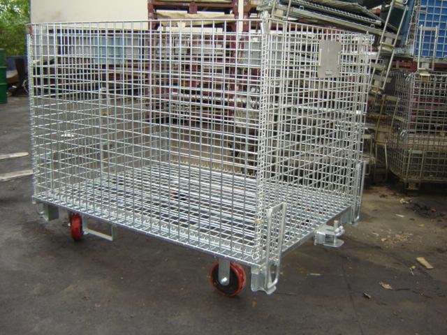Wire Mesh Containert Wire Mesh Pallet Cage with Casters 3