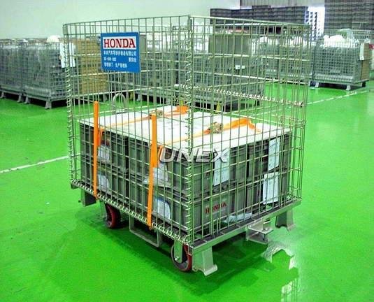 Wire Mesh Containert Wire Mesh Pallet Cage with Casters 4