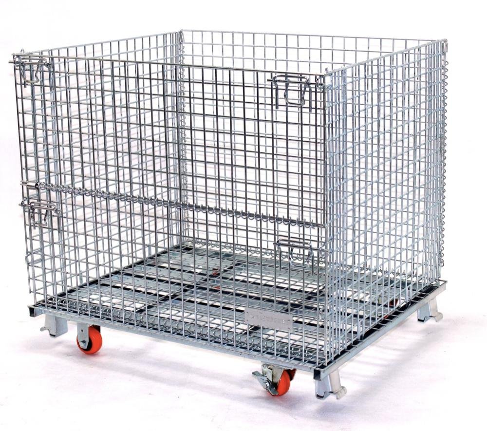 Wire Mesh Containert Wire Mesh Pallet Cage with Casters